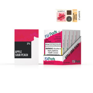 Z pods STLTH Compatible -  Apple Sour Peach - Supreme Nic Blend 2% with 50MG Throat Hit