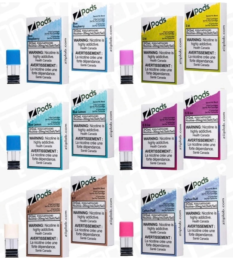Z pods STLTH Compatible - Sour Cherry White Grape ICE - Supreme Nic Blend 20MG with 50MG Throat Hit