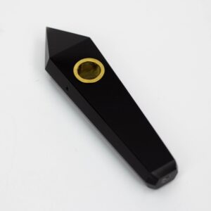 Acid Secs - Natural Plain Obsidian Smoking Pipe