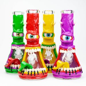 12.5 inches Resin 3D Artwork 7mm Glass Beaker Water Bong