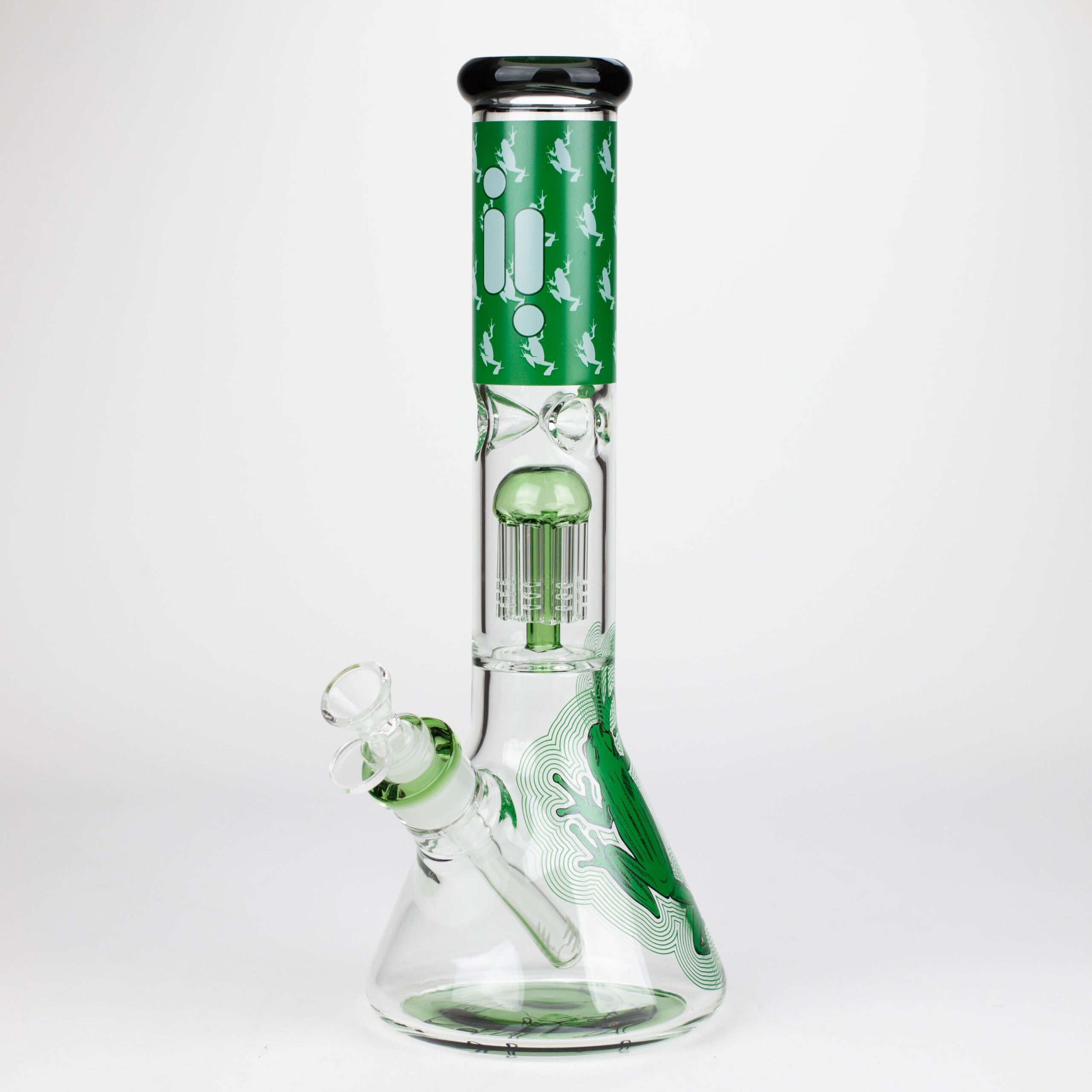 Infyniti | Untamed 14" 7 mm Classic Beaker Water Bong - Green Frog