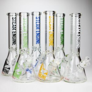 Steam Engine™ | 14 Inch 7mm Glass Bong - Golden Crown