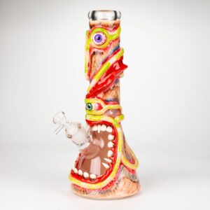 13" Resin 3D Artwork 7mm Glass Beaker Water Bong