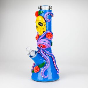 13" Resin 3D Octo-Skull  Glass Beaker