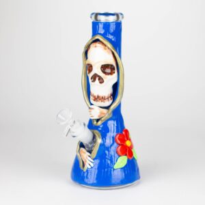 10" Resin 3D artwork Skull glass beaker