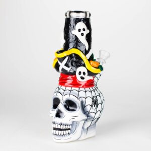 9" Pirate-Themed Sugar Skull Glass Bong