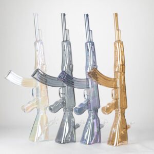 27" Electroplated AK-47 Design Glass Bong + Display Stand