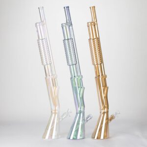 27" Electroplated Shotgun Design Glass Bong + Display Stand