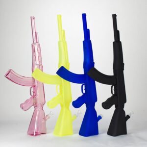 27" Painted AK-47 Design Glass Bong + Display Stand
