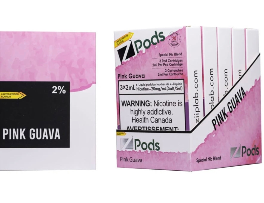 Z pods STLTH Compatible - Pink Guava - Supreme Nic Blend 20MG with 50MG Throat Hit