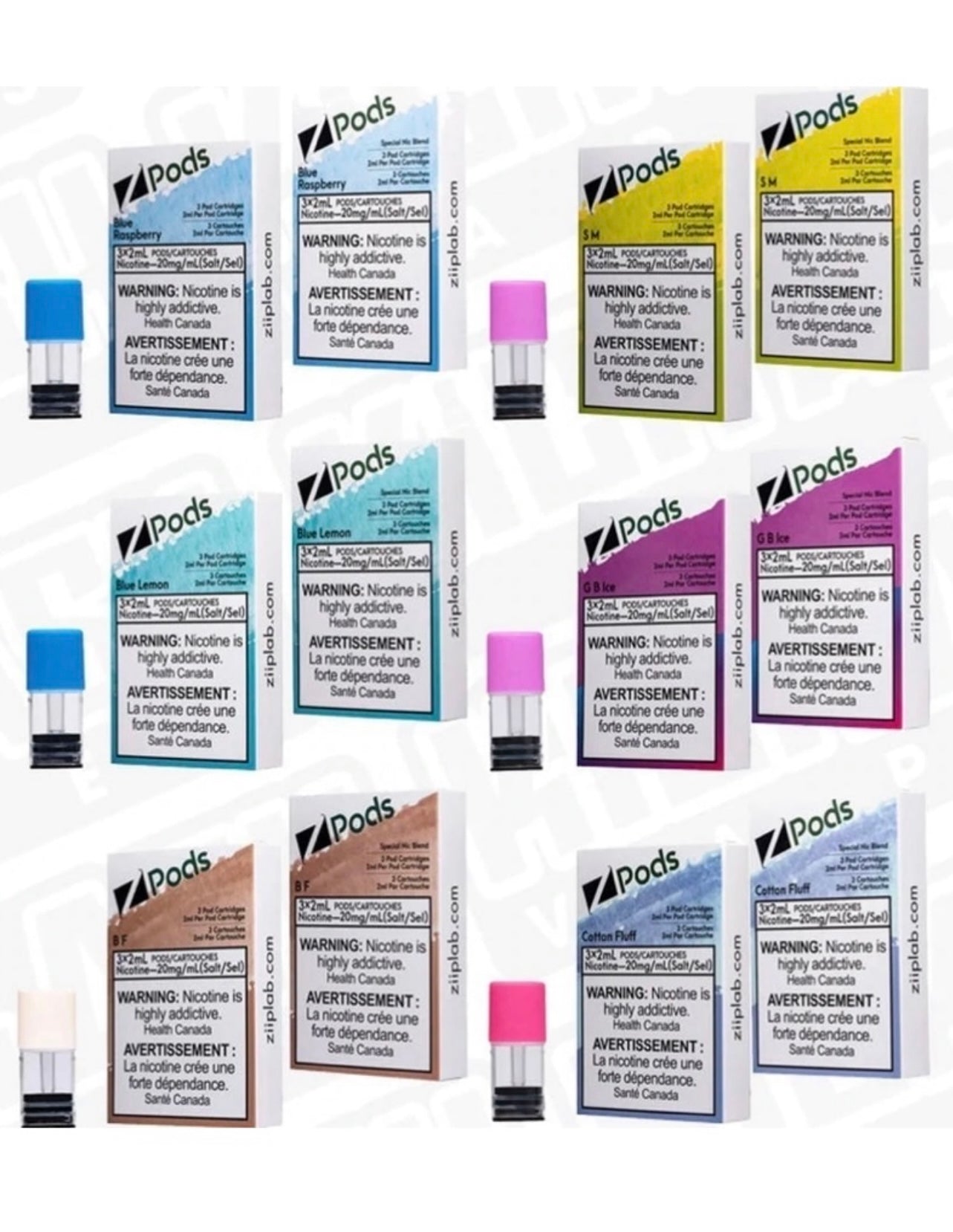 Z pods STLTH Compatible - Fresh Blue Raspberry - Supreme Nic Blend 2% with 50MG Throat Hit