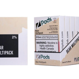 Z pods STLTH Compatible -  Bear Multi Pack - Supreme Nic Blend 20MG with 50MG Throat Hit