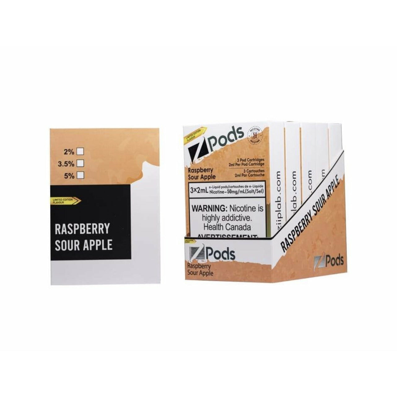 Zpods STLTH Compatible - Raspberry Sour Apple - Supreme Nic Blend 20MG with 50MG Throat Hit