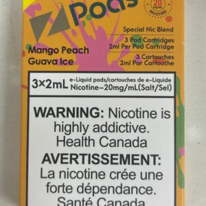Zpods Stlth Compatible Mango Peach Guava Ice - Supreme Nic Blend - 20 MG with 50 MG Throat Hit / Ontario