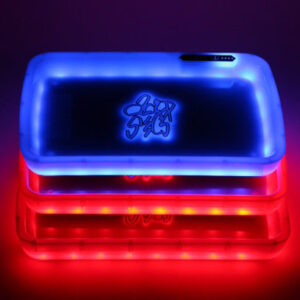 LED Rolling Tray with Grinding Pad