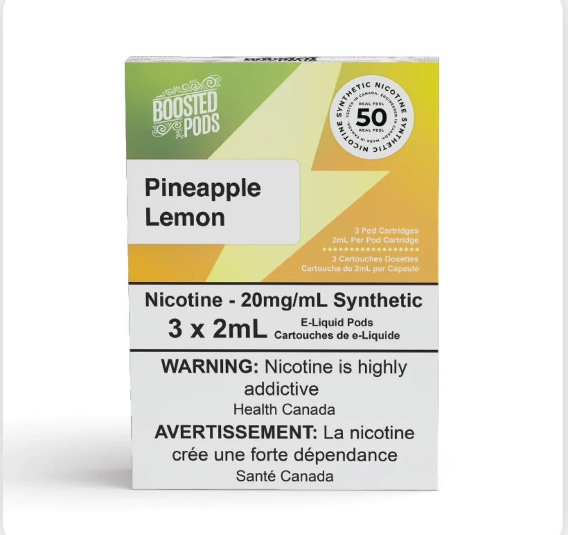 Boosted pods STLTH Compatible - Pineapple Lemon - 50MG HIT - Synthetic Nicotine