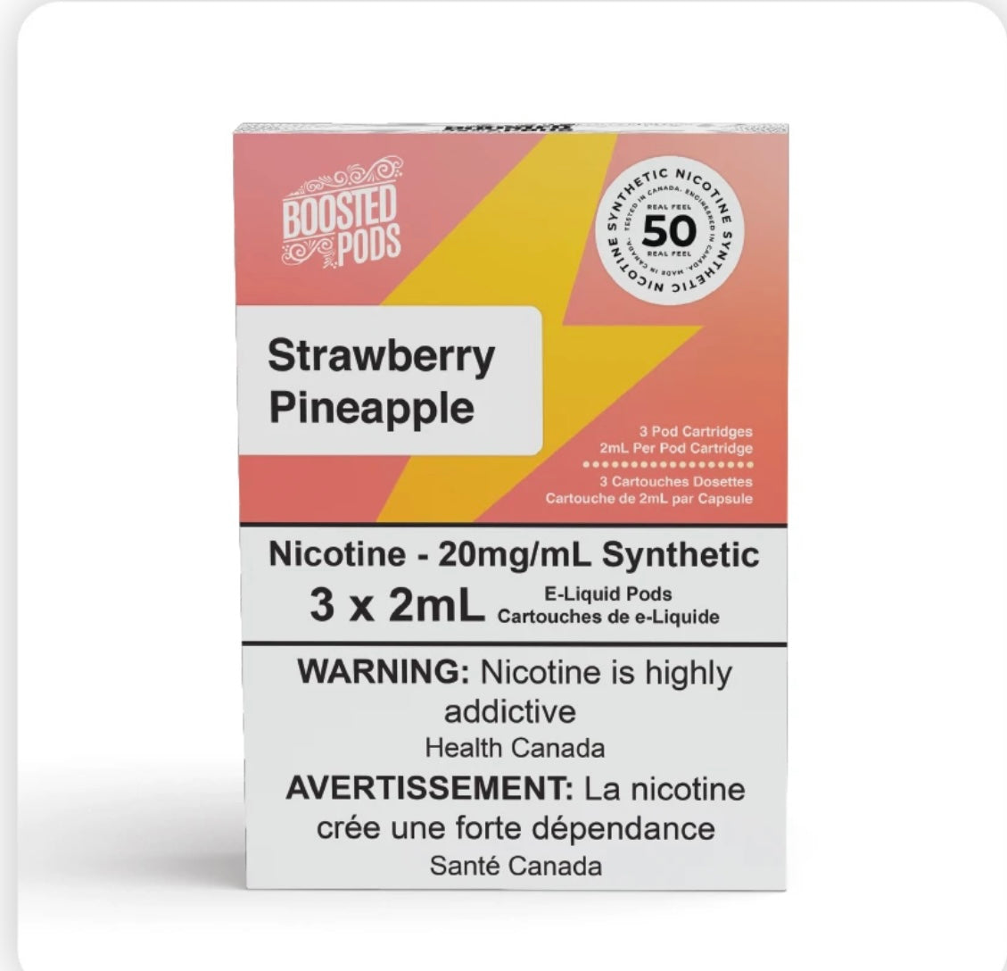 Boosted pods STLTH Compatible - Strawberry Pineapple- 50MG HIT - Synthetic Nicotine