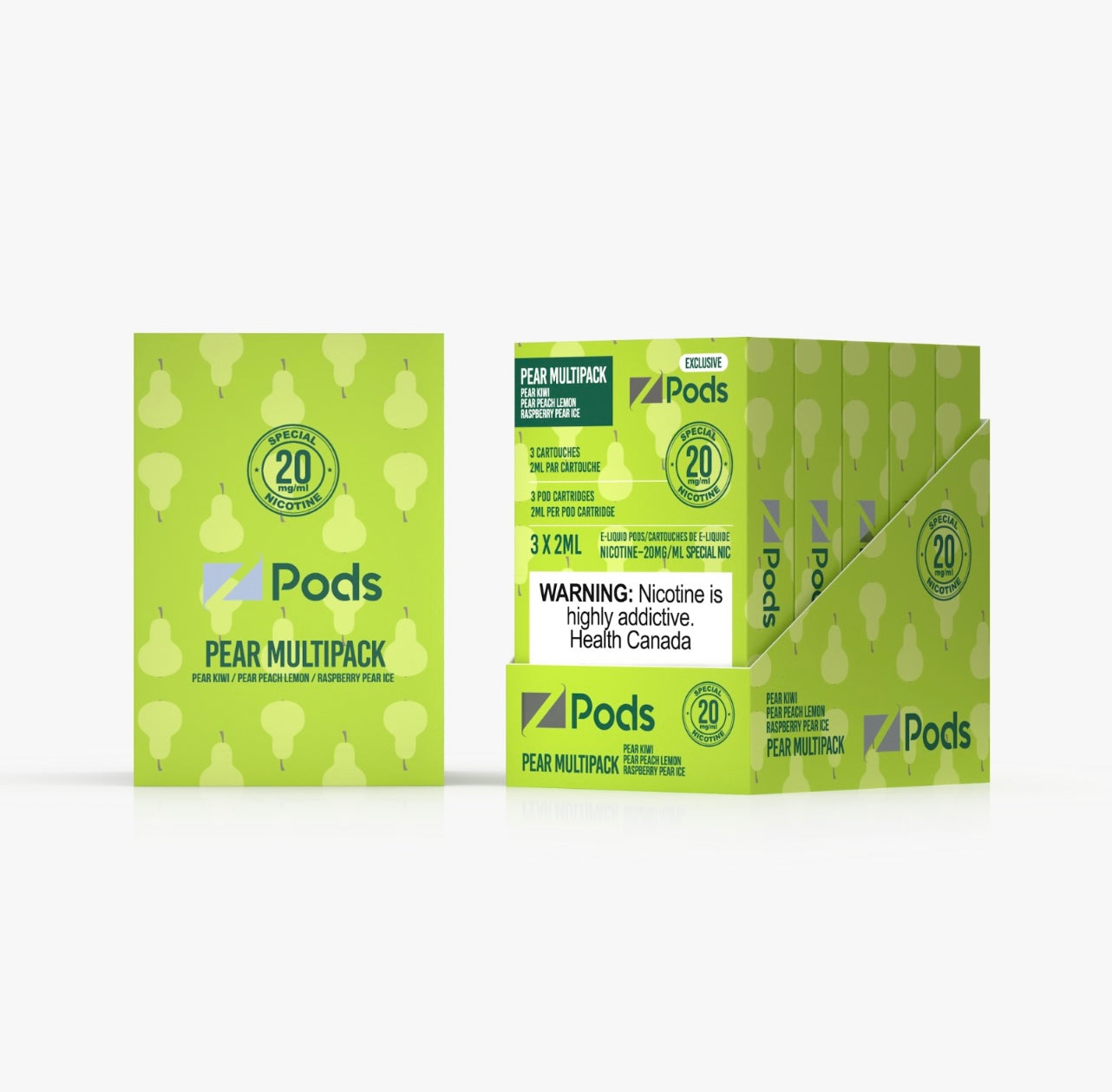 Z pods STLTH Compatible - Pear Multipack - Supreme Nic Blend 20MG with 50MG Throat Hit