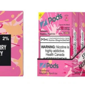 Zpods Stlth Compatible Strawberry Raspberry Peach Ice - Supreme Nic Bend 20MG with 50MG Throat Hit