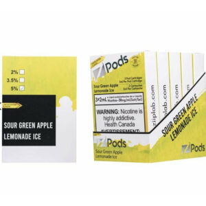 Z pods STLTH Compatible -  Sour Green Apple Lemon ICE - Supreme Nic Blend 20MG with 50MG Throat Hit