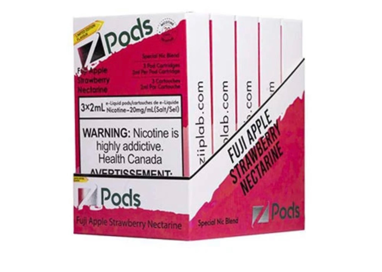 Z pods STLTH Compatible - Fuji Apple Strawberry Nectarine - Supreme Nic Blend 20MG with 50MG Throat Hit