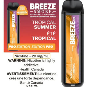 Breeze Pro Disposable Vape - Tropical Summer- 2000 Puffs - Zero Nicotine - Zero Nicotine