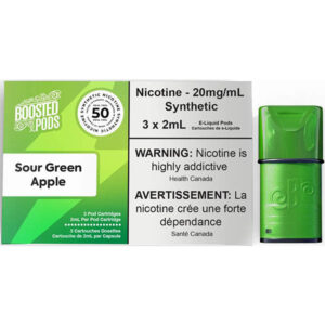Boosted pods STLTH Compatible -  Sour Green Apple - 50MG HIT - Synthetic Nicotine