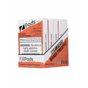 Z pods STLTH Compatible -  Strawberry Mango Pineapple - Supreme Nic Blend 20MG with 50MG Throat Hit