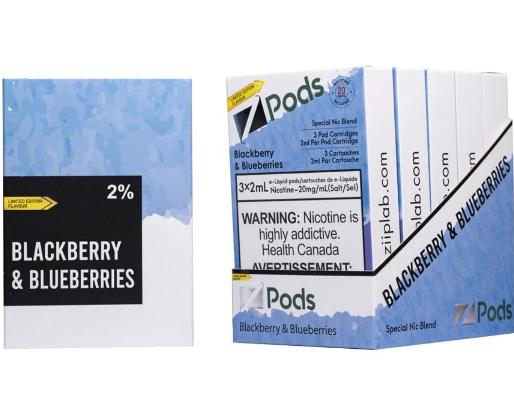 Zpods STLTH Compatible - Blackberry And Blueberries - Supreme Nic Blend 20MG with 50MG Throat Hit