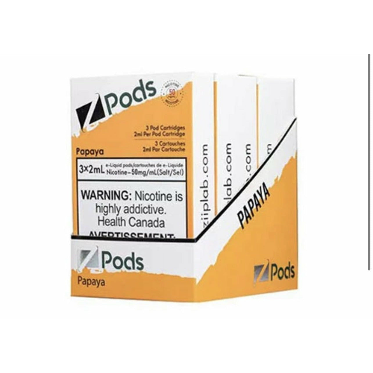 Z pods STLTH Compatible - Papaya - Supreme Nic Blend 2% with 50MG Throat Hit