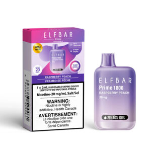 Elf Bar Disposable Vape - 1800 Puffs - Raspberry Peach