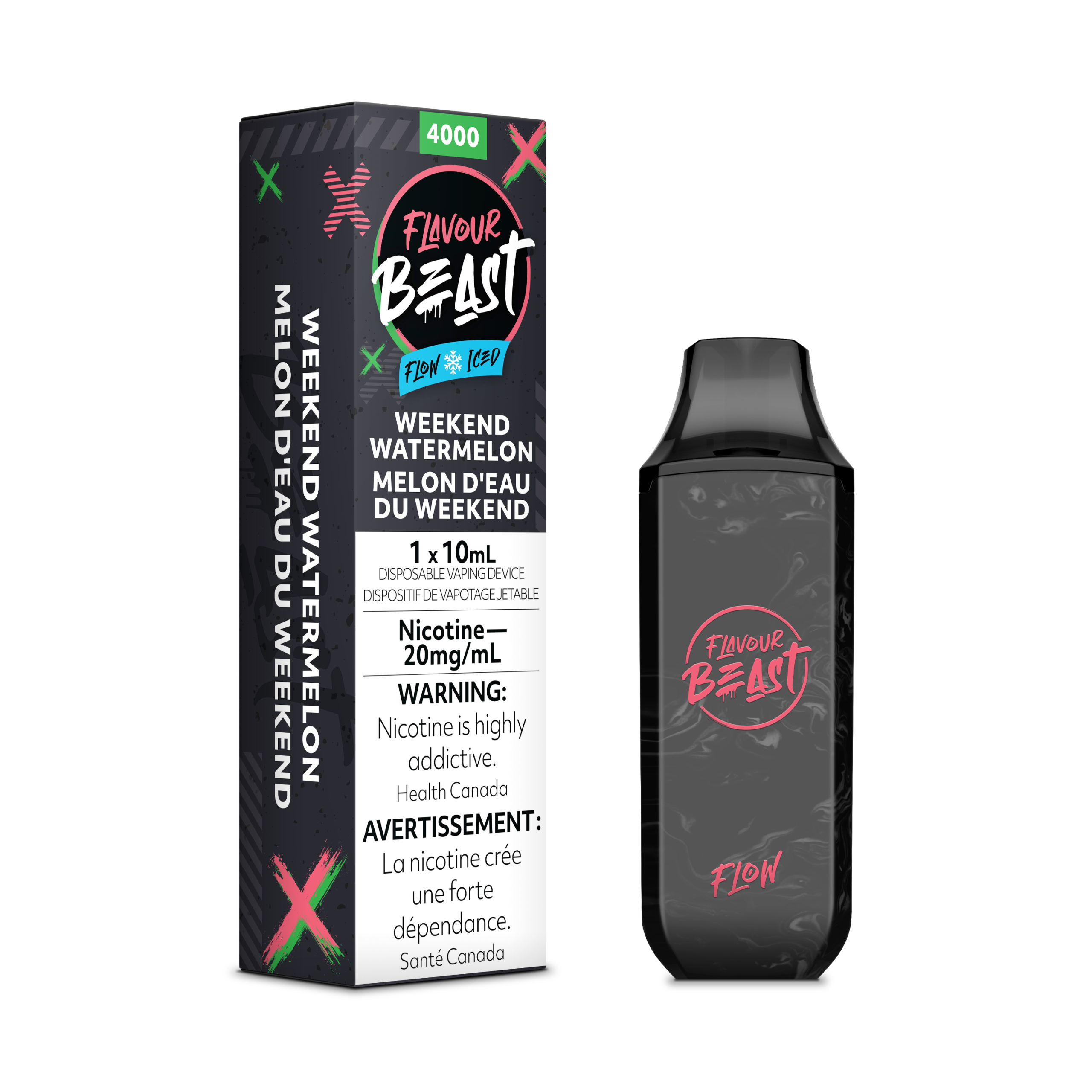 Flavour Beast Flow Rechargeable Disposable 4000 Puffs - Weekend Watermelon Iced