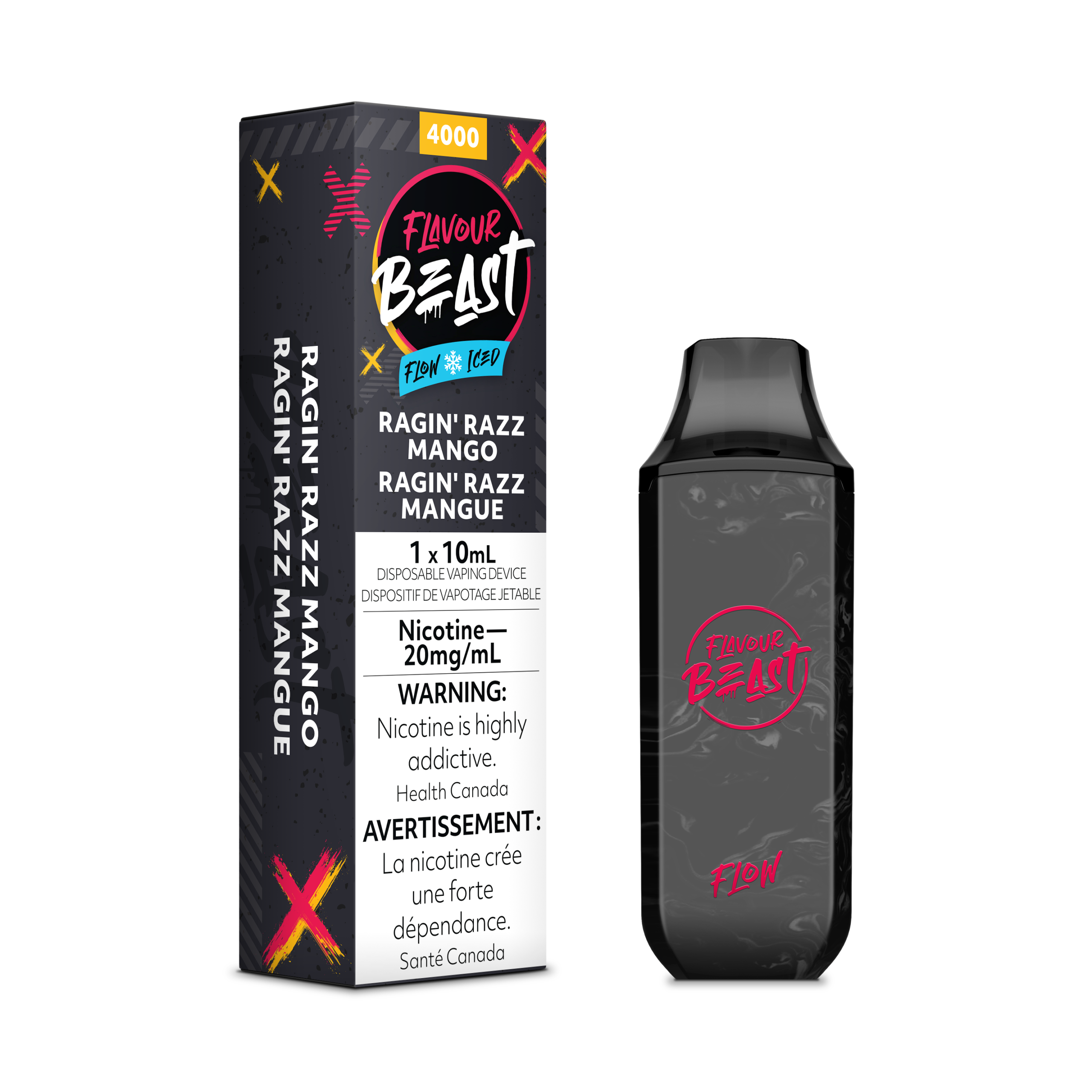 Flavour Beast Flow Rechargeable Disposable 4000 Puffs - Ragin' Razz Mango Iced