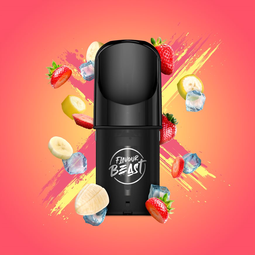 Flavour Beast Pods - STLTH Compatible - STR8 Up Strawberry Banana Iced - 20 MG