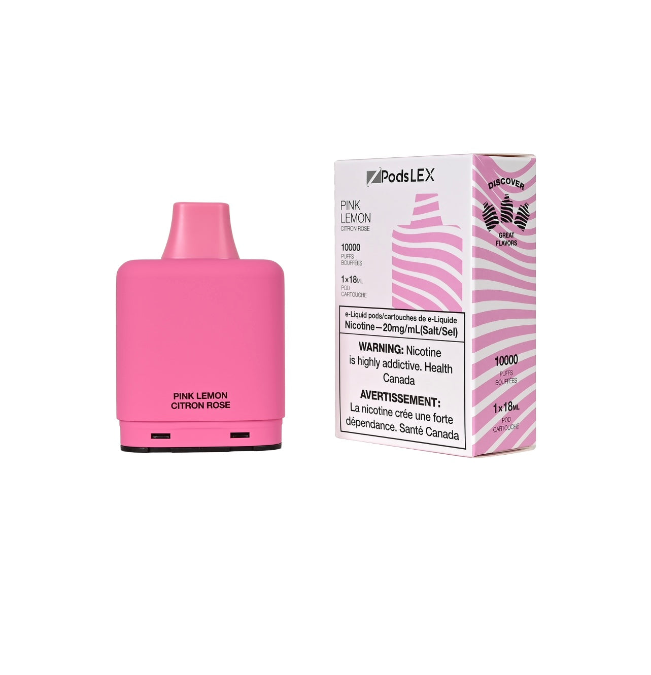 ZPODS LEX Pod System - 10K Puff Vape Pods - Pink Lemon