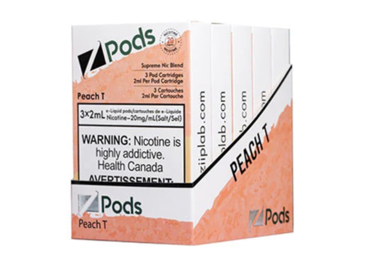 Z pods STLTH Compatible - Peach T - Supreme Nic Blend 20MG with 50MG Throat Hit