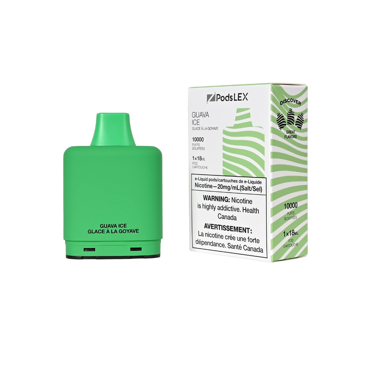 ZPODS LEX Pod System - 10K Puff Vape Pods - Guava Ice
