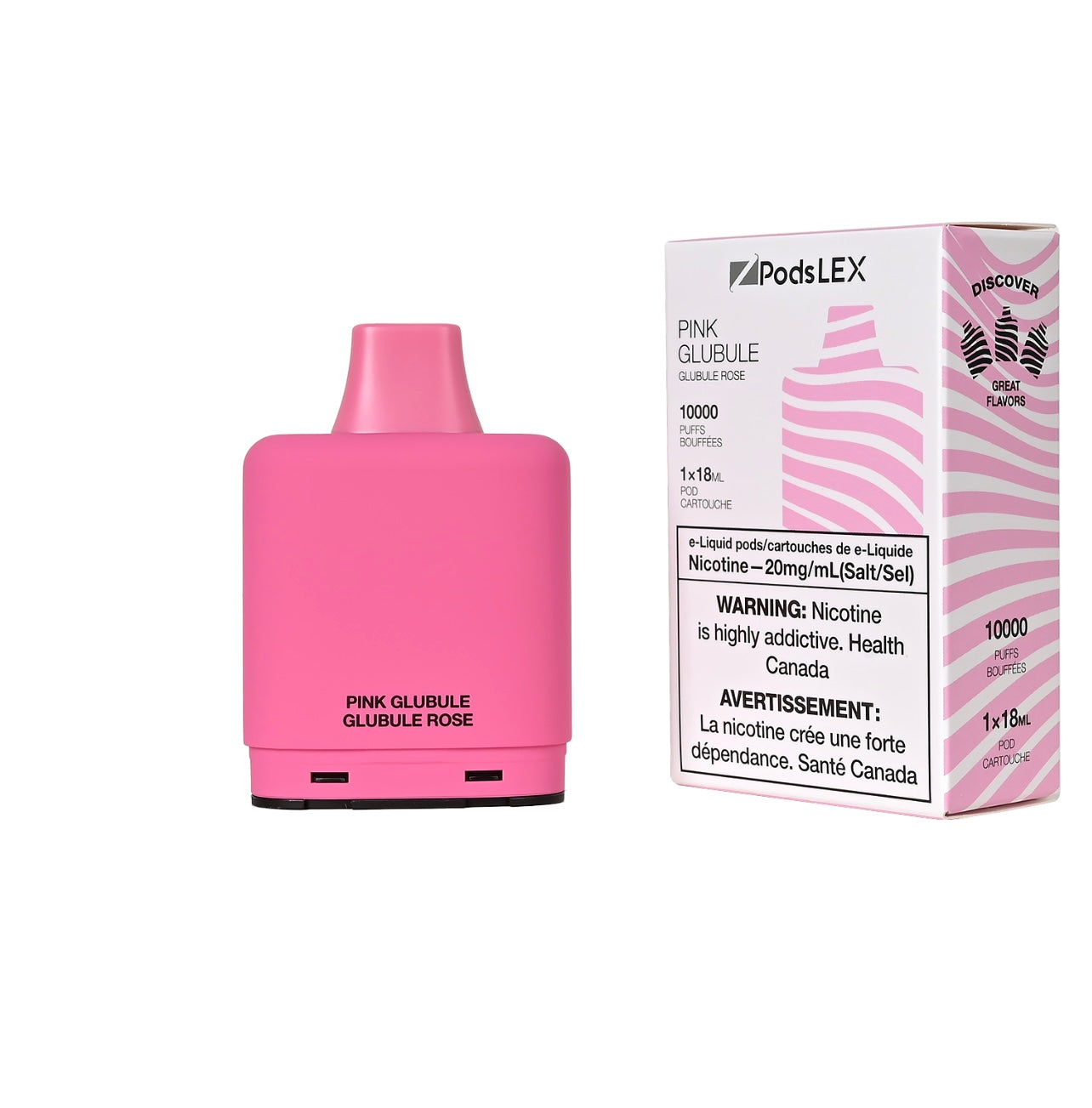 ZPODS LEX Pod System - 10K Puff Vape Pods - Pink Glubule