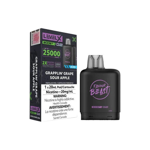 Flavour Beast Level X Vape Pod - 25K - Grapplin' Grape Sour Apple