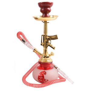 12" Hookah Single Hose, Tiger47 Shape  - Red