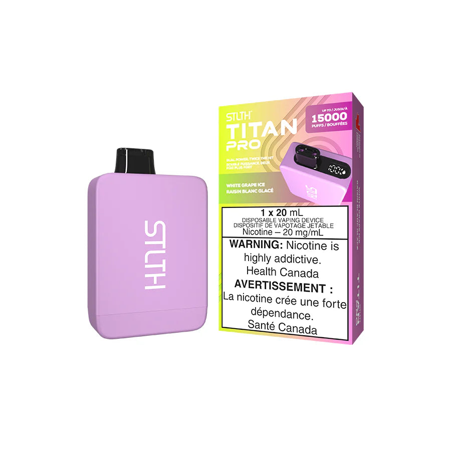 Stlth Titan Pro Disposable Vape - 15K Puffs - White Grape Ice