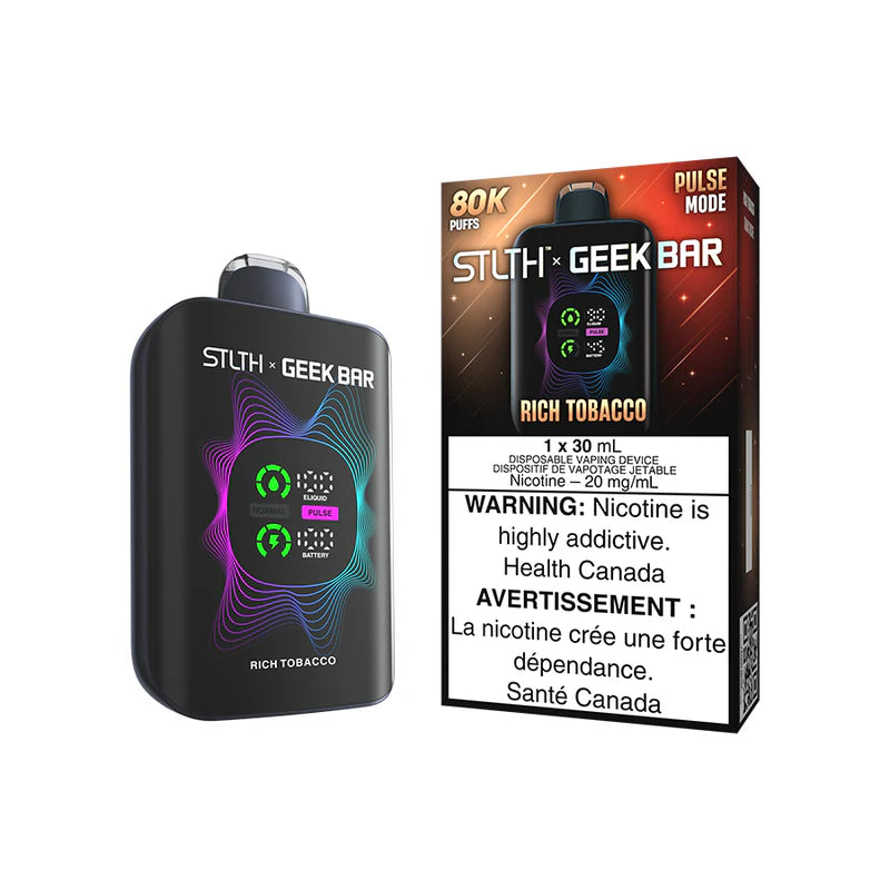 STLTH X GEEK BAR DISPOSABLE - 80k PUFFS - Rich Tobacco