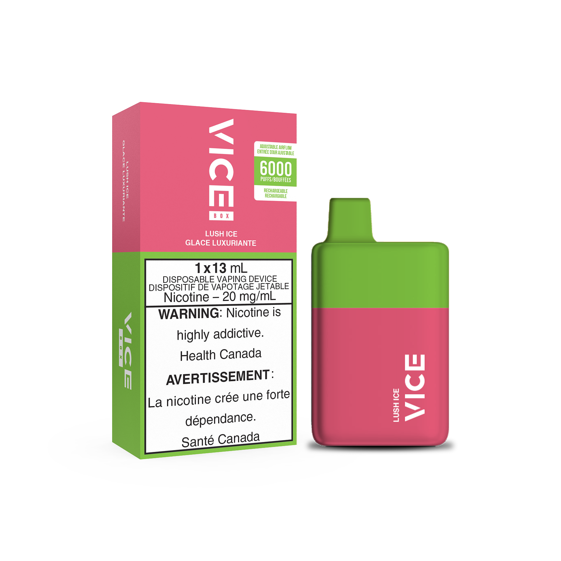 Vice Box Rechargeable Disposable Vape - 6000 Puffs - LUSH ICE