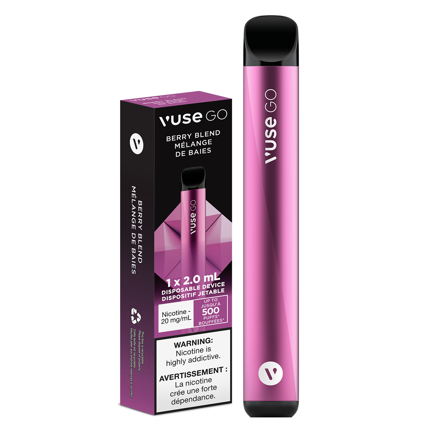 VUSE Disposable Vape - VUSE GO Disposable - Berry Blend - 500 Puffs