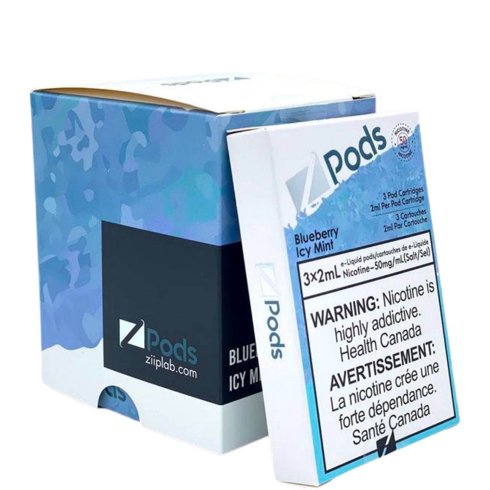 Zpods STLTH Compatible - BLUEBERRY ICY MINT - Supreme Nic Blend 20MG with 50MG Throat Hit