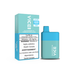 Vice Box Rechargeable Disposable Vape - 6000 Puffs - Blue Raspberry Ice - Zero Nicotine Disposable