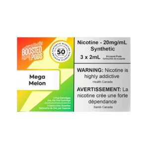 Boosted pods STLTH Compatible -Mega Melon - 50MG HIT - Synthetic Nicotine