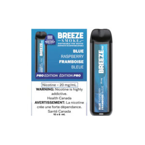 Breeze Pro Disposable Vape - Zero Nicotine - Blue Raspberry- 2000 Puffs - 0 Nic