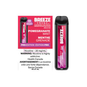 Breeze Pro Disposable Vape - Pomegranate Mint- 2000 Puffs - 20 MG
