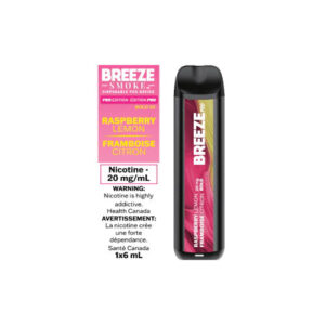 Breeze Pro Disposable Vape - Raspberry Lemon - 2000 Puffs - Zero Nicotine - Zero Nicotine